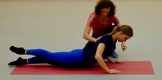 Katja Wünsche doing some core strengthening